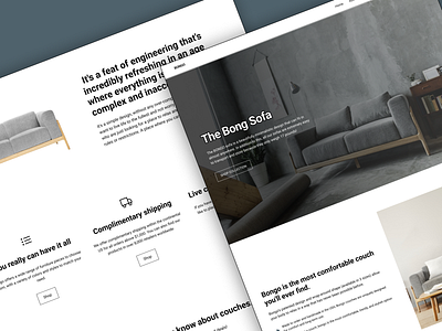 THE BONG SOFA couch design ecommerce minimal sofa ui ux web