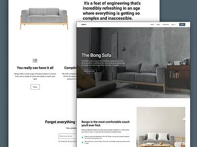 THE BONG SOFA couch design ecommerce minimal sofa ui ux web