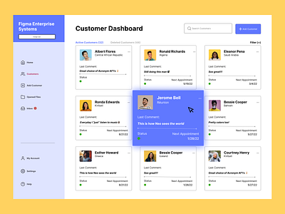 Customer Dashboard dashboard design minimal ui ux