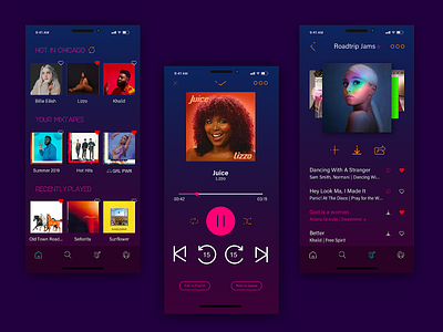First UI Project: Audio App app audio audio app audio player design mobile mobile app design music app music player screens spotify ui