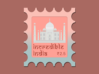 Visit India branding challenge design drawing dribbble dribbbleweeklywarmup illustration india indian stamp taj mahal tajmahal typography vector warmup weekly weekly challenge