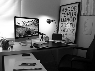 Raygun Studio black and white desk office workspace