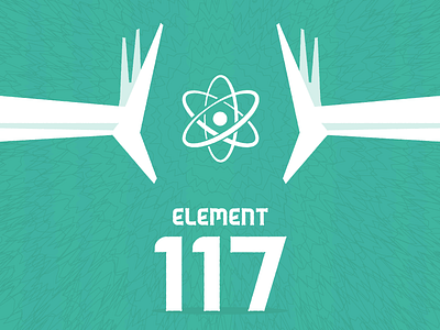 Element 117 atom element illustration retro sci fi science