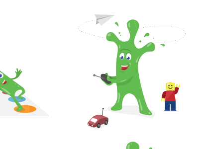 FUNdays Club characters character children design green illustration slime splat