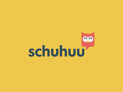 Schuhuu identity logo owl yellow