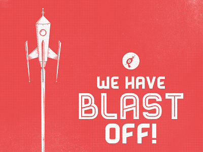 Blast Off! poster blast launch retro rocket sci fi