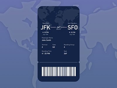 DailyUI 016 boardingpass dailyui design ui ux