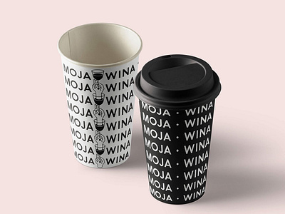 Moja Wina - paper cups branding cups illustration logo pattern typography vector