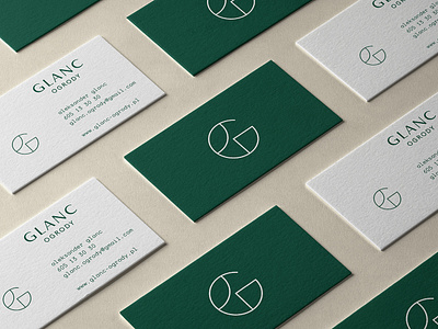 GLANC - GARDENS - Bussines cards branding business cards businesscard bussines card design garden gardens logo logotype minimalism paper