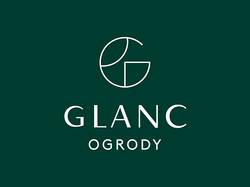 GLANC OGRODY - Garden Design - animated logo animation bauhaus branding garden gif green illustration logo logotype minimalism minimalist logo typography vector