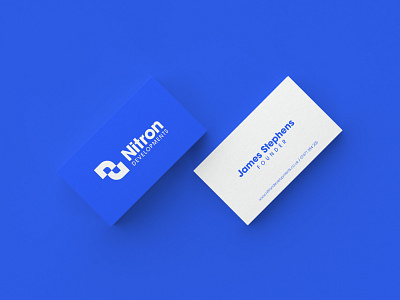 Nitron: Contact Card blue brand branding business card code coding computer contact dev developments limited logo ltd nitron web website