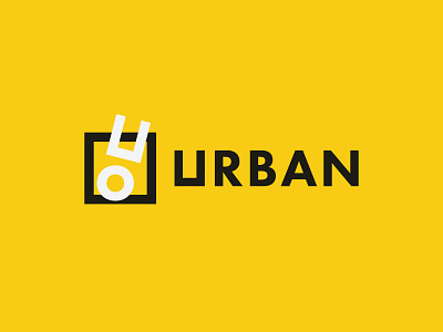 Urban Outfitters: Logo black bold boundaries box branding bright clothes exclamation express minimal outfitters simple street type unofficial uo urban vibrant yellow yourself