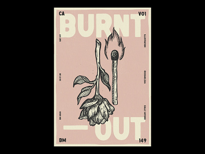 149 burnt collab editorial flower illustration layout modern out pastel poster print simple