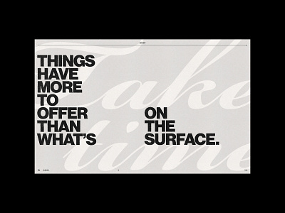 ON THE SURFACE /371 clean design modern poster print simple type typography