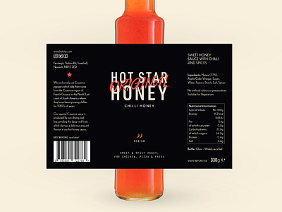 Hot Star Honey Label