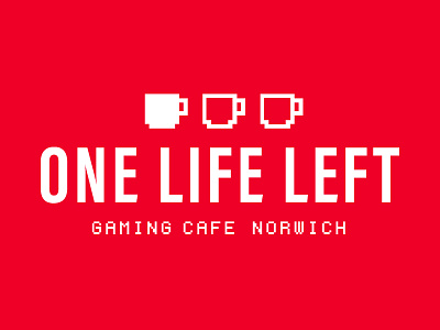 One Life Left Logo 8 bit bright cafe clean eight game gaming left life lives modern one one colour pixel retro simple video