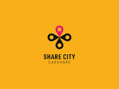 Day 29: "Carshare Service Logo" black bold bright car carshare challenge clean clever crest daily dailylogo dailylogochallenge drive location red service share simple taxi yellow