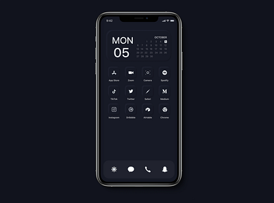 Dark mode iPhone Layout custom dark mode dark ui icon design interface interface icons iphone iphone 11 iphone app layout neumorphic skeumorphic uiux