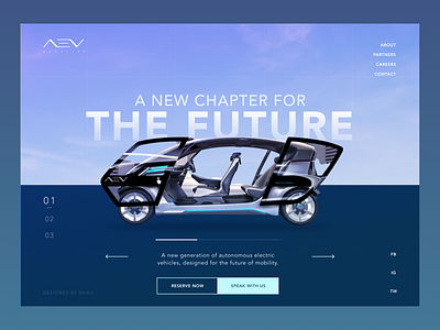 AEV Robotics Concept car clean concept dark mode dark ui interface layout minimalist ui design web design