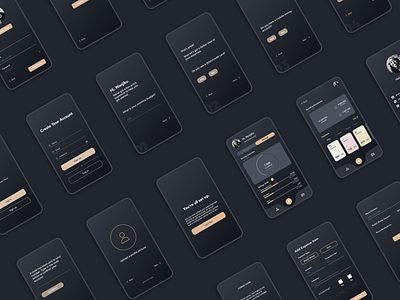 Budgeting App Screens concept dark mode dark ui design graphic design interface mobile mobile app uiux