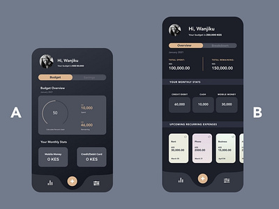 Budgeting App Design Iterations