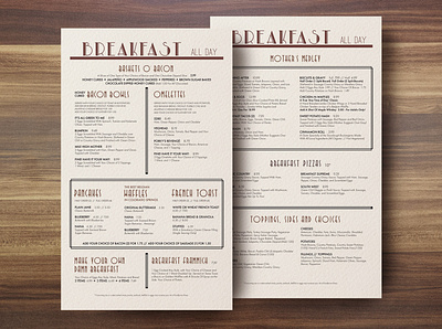 Mother Muffs Menu Design design food menu design restaurant menu restaurant menu design