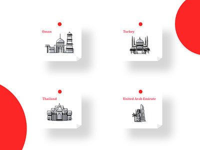 Symbols categories cities countries icon illustration oman symbols thailand turkey uae vector