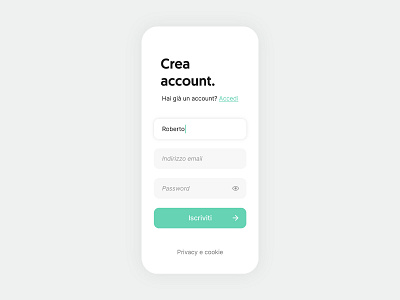 Sign Up Form - Crea Account account design form gradient login minimal new sign up ui ux web