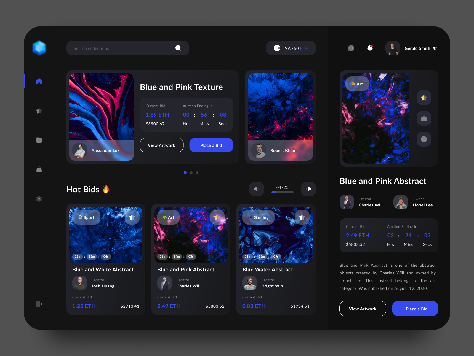 NFT Marketplace Dashboard by Arla Sifhana Putri for Vektora on Dribbble