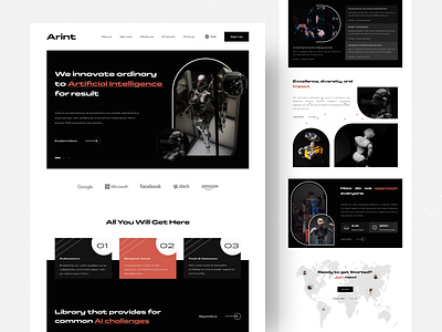 Arint - Artificial Intelligence Landing Page ai artificial intelligence clean design landing page ui uidesign uiux ux web web design website
