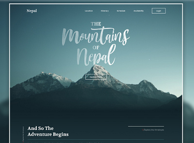 The Mountains Of Nepal design minimal typography ui ux web web design webdesign website website concept