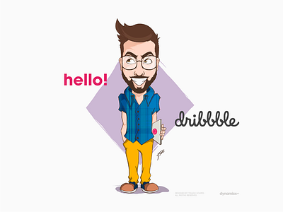 Hello Dribble design illustraion my first shot shot