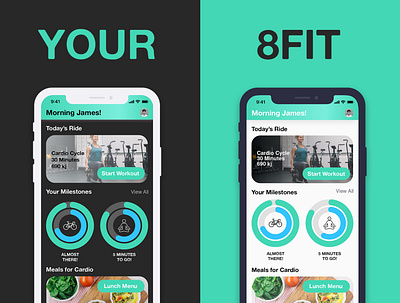 8fit Unsolicited Redesign app branding design flat health ios iphone type ui ux