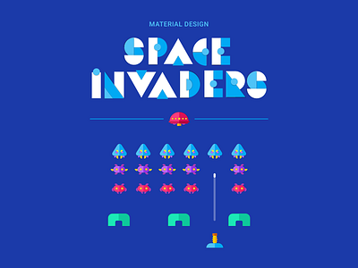 Material Design Space Invaders classic video games material design sketch