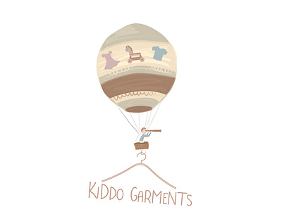 kiddo garments branding illustration logo
