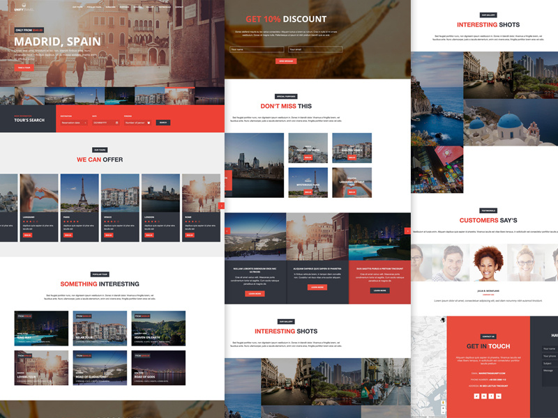 Unify Travel Theme unify template bootstrap tourism trip travel responsive unify