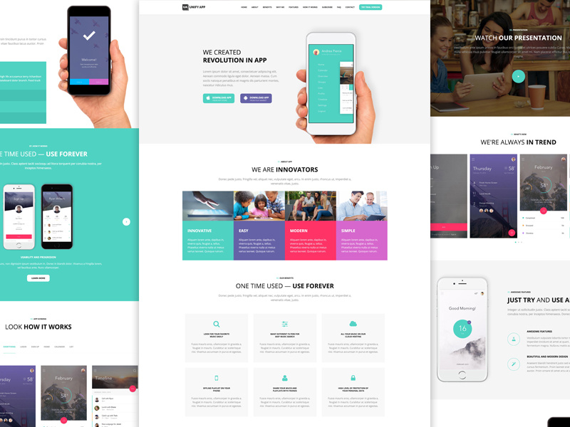 Unify Mobile App Theme template theme responsive bootstrap unify template unify landing landing app web app start up mobile app app