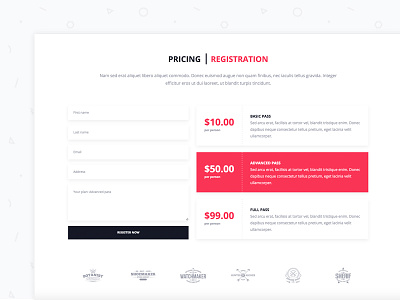 Pricing Form clients block pricing pricing form pricing table registration form unify template