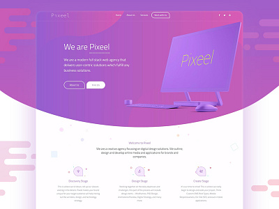 Pixeel Home Page corporate creative agency hero area home page htmlstream mockup pixeel web agency web design