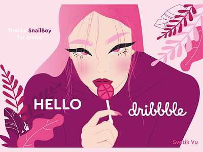 Hello dribbble! art design drawing dribbble first shot hello dribbble illustration illustration art illustrator invite vector