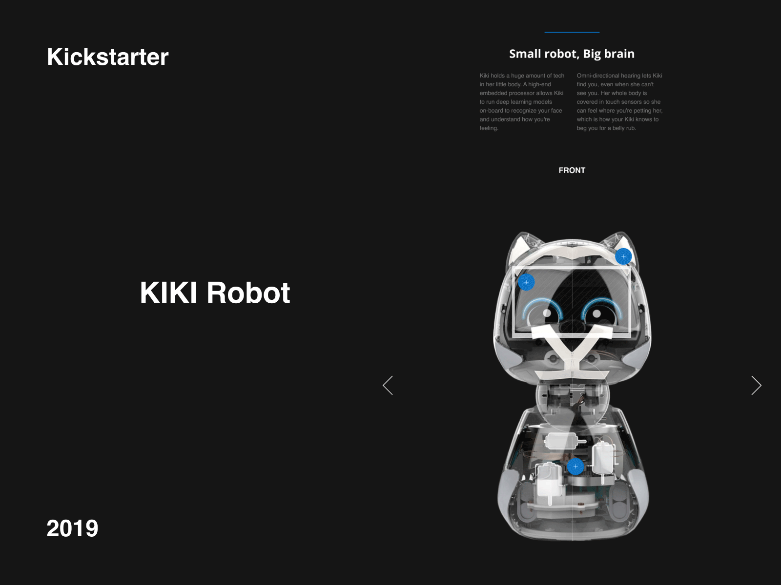 Kiki robot (Kickstarter) animation design landing page marketing ui ux ux design vector