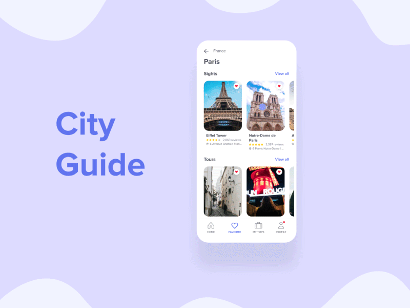 City Guide app by Sveta Vu on Dribbble