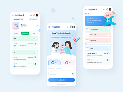 Baby Vaccine Scheduler child clean design cute health ui vaccine