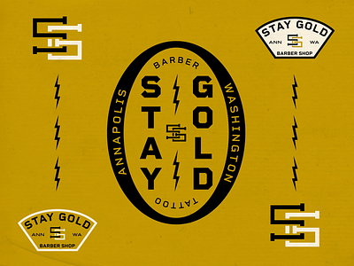 STAY GOLD • Brand Exploration barber branding classic freelance logo logo design monogram seattle tattoo type typography