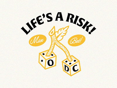 LIFE’S A RISK! casino classic graphic design logo merch retro t shirt tattoo vintage