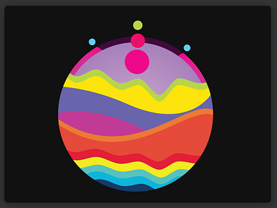 Alien Wave - Abstract Exoplanet abstract adobe illustrator cmyk colorful design exoplanet flat illustration minimalist planet retro science fiction space vector waves