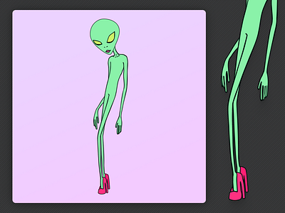Alien, but make it fashion adobe illustrator alien cartoon flat illustration minimal vector