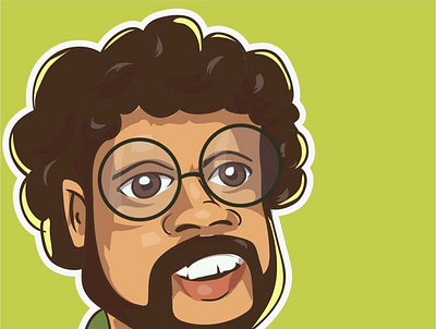 Caricature of Ashoka Hadagama avatar caricature comic illustration iris srilanka vector