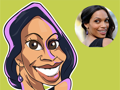 caricature of Rosario Dawson actor avatars caricature caricatures comic comics creative design illustration iris rosario dawson vector