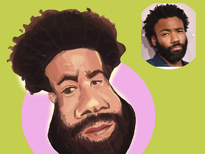 caricature of Donald Glover